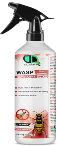 Wasp Repellent Spray - 100% Natural, Multi-Insect Protection, Prevents Nest Building, Fast-Acting, Easy Application, Long-Lasting Protection, Eco-Friendly, Protect Your Home & Garden (1000ml Spray)