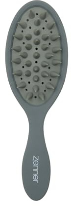 Zenner Brosse Cuir Chevelu avec Manche - Silicone Massante | Brosse massante à pointes flexibles, poignée ergonomique. Idéale pour shampooing et exfoliation douce du cuir chevelu.