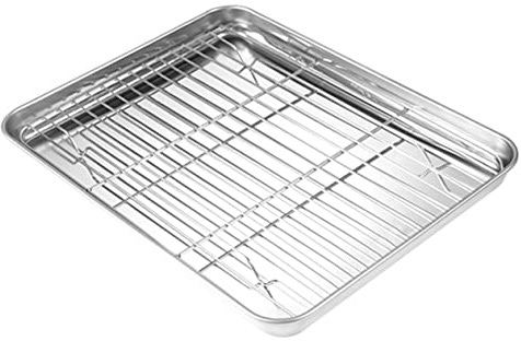 GRIRIW Piastra per Barbecue e Vassoio Raffreddamento con Acciaio Inossidabile per Dolci e Grigliati Facile da e Resistente