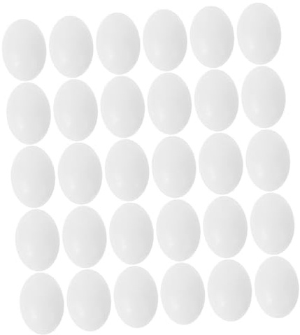 INOOMP 30pcs Solid Pigeon Eggs Set for Stopping Bird Laying Realistic Plastic Solid Bird Eggs for Pigeon Nest Control and