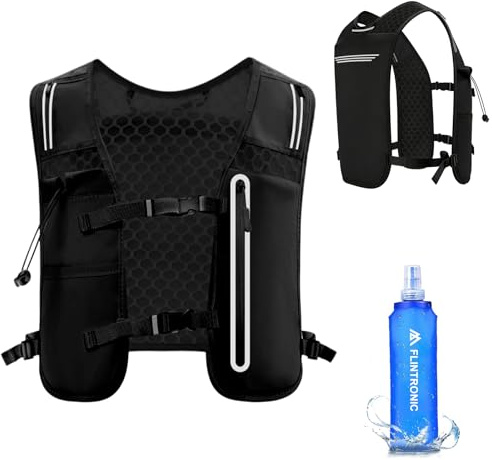 Flintronic Zaini da Corsa, con sacca idrica da 500 ml, Zaino con Gilet Idrico da Corsa Leggero, Pacchetto Gilet Idrico per Donna Uomo Arrampicata all'aperto Escursionismo Ciclismo Bicicletta