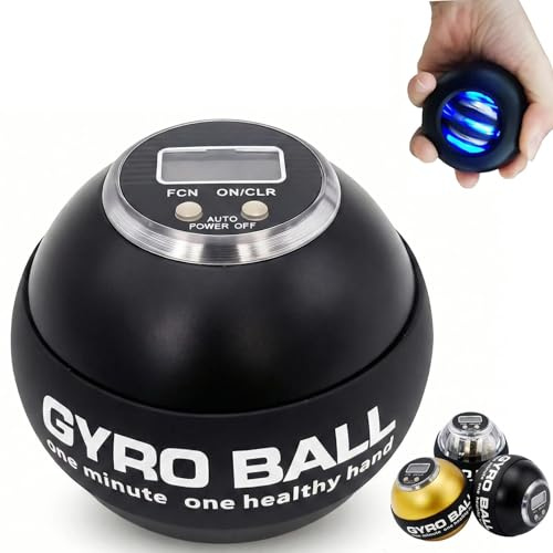 Torque Ball Hand Exerciser with Counter, 2026 Upgraded Metal Wrist Power Gyro Ball, Forearm Strengthener for Grip Strength, Gyroscopic Ball for Athletes, Gamers, Office Stress Relief (Black)
