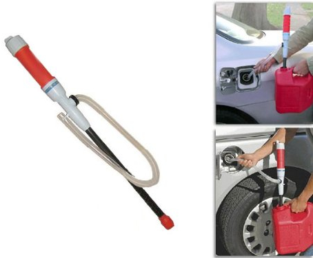 HUKITECH Elektrische Benzinpumpe - Multifunktions-Handpumpe – Garage, Aquarium, Zuhause, Garten - Für Verschiedene Flüssigkeiten: Benzin, Wasser, Öl - Farbe Rot