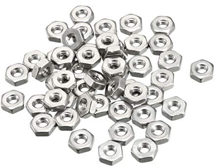 uxcell Hex Nuts, 6#-32 Fine Thread Hexagon Nut, Stainless Steel 304, Pack of 50