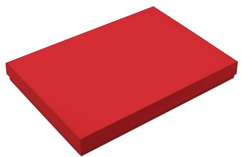 10 x DIN A4 – högkvalitativ present- och förvaringslåda – 30,2 x 21,3 x 2,1 cm – röd – stabil 650 g/m² kartong