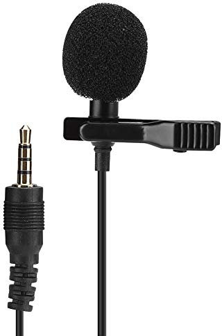 ASHATA Mini micrófono de Solapa con Clip, micrófono de Condensador omnidireccional con Conector de 3,5 mm, micrófono de grabación de Video y Audio para teléfono, Youtube, entrevista, Podcast, etc.