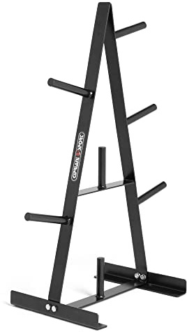 CIPRIANI SPORT - Rastrelliera Porta Dischi e Manubri in Acciaio - 7 Aste per Tutte le Dimensioni di Pesi - Design Elegante e Robusta Costruzione