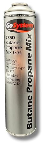 AirTech-UK GoSystem 2350 Butane Propane Mix Gas Cartridge - 350g Threaded EN417, Premium Blend for Low Temperatures (1 Gas Cartridge)