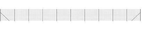 Tidyard Clôture de jardin en treillis métallique avec piquets de sol - Kit complet - Anthracite - 2,2 x 25 m