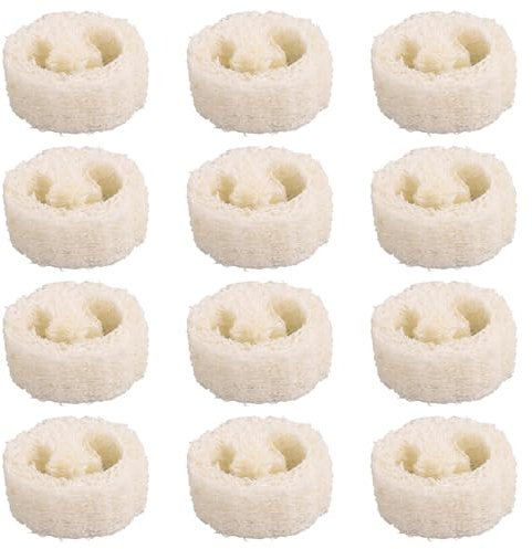Fizdoqg 12 Stück Natur Luffa Schwamm Seifenkissen - 2,2 cm Stärke, 4-6cm Seifenablage, Seifenschale, Seifenunterlage für Dusche, Bad, Küche, Arbeitsplatte