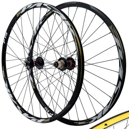 GEIRONV 26-Zoll Fahrrad Vorder Und Hinterrad, Aluminiumlegierung 27,5/29er MTB Fahrrad Laufradsatz Doppelwandig 32H-Nabe 4 Abgedichtete Lager Scheibenbremsfelge(9 * 100/10 * 135mm,26inch)