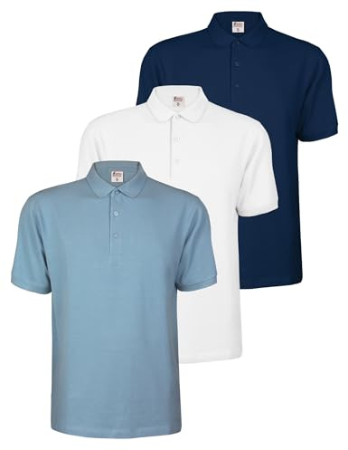 ALPIDEX Pikétröja Herr Polo Kortärmad 3-Pack Bomull Piké Enfärgad S-5XL | 200 g/m², Regular Fit, OEKO-TEX, Piké, Andningsbar, Krage, Knappar, Sport, Arbete, Fritid, Vardag, Maskintvätt, 100% Bomull