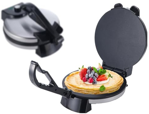 Elektrisk Crêpe-Maskin, 25 Cm Non-stick Bakplåt, Temperaturområde 170℃-230℃, Dubbelsidig Uppvärmning, LED-Indikator, 1800w Crêpe-Maskin, Kan Göra Crêpes, Pannkakor Och Tortillas