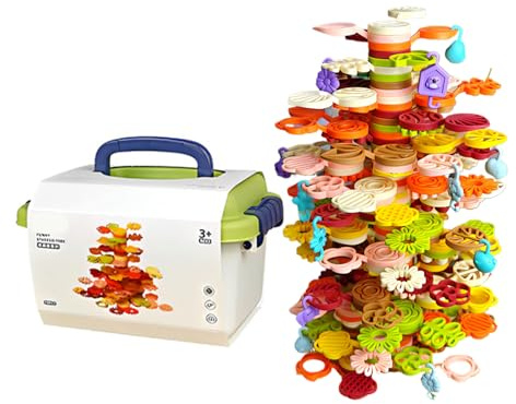 Yugugomo Jeu d'Empilage | Cent Cinquante Deux Éléments pour Construire Un Arbre | Équilibre et Habileté | Cadeau d'anniversaire Enfant École Maternelle Garçon Fille