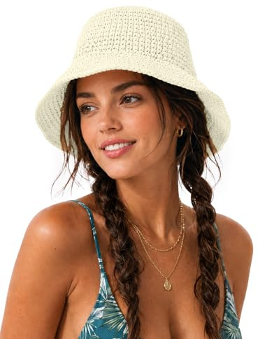 Zylioo Chapeau de paille L/XL pour grandes têtes, chapeau de soleil de 60 cm, protection solaire UPF50+, chapeau de vacances à la plage