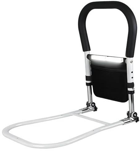 Bed Rails For Elderly Adults With LED lights,Bed Assist Rail Safety,Bed Safety Rail,Mobility Aids Bed Guard,Four-Position Height Adjustment,Non-Slip Grip,Robust Steel Frame,For Pregnant Women,Seniors