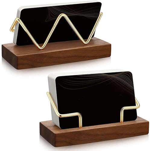 Lot De 2 Présentoir Pour Cartes De Visite, Porte-cartes De Visite En Bois | Petit Présentoir Pour Carte De Visites, Support Pour Carte De Visit Porte-En Bois Support Pour Cartes De Visites Bureau