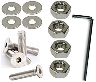 AHC 5mm Countersunk Bolts M5 x 25mm (Including Head) A2 Stainless Steel Socket/Allen Head Csk Bolt/Screws (10 Pack) Free Washers Nuts and Hex Key