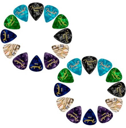 Fender Premium 24 Pack Picks Sampler - Includes Thin, Medium & Heavy Gauges (Austin Bazaar Exclusive)