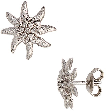 Jobo Damen-Ohrstecker Edelweiß aus 925 Sterling Silber