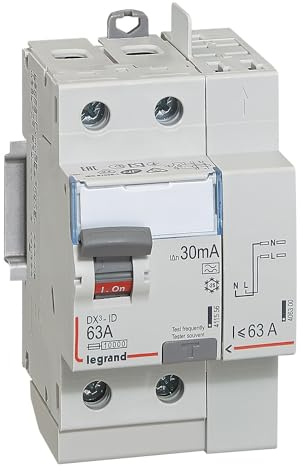 Legrand 131554 Interrupteur Différentiel Bipolaire avec Arrivée Haut/Départ Bas, Type A, 30mA-63A
