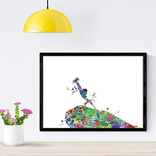 Nacnic Poster El Rey Leon Watercolourartentwurf. Filmblätter, Filme und Schauspieler. Alte Filmplakate mit Aquarell-Stil. A4-Format