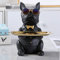 OKESYO Bulldogge Skulptur Deko, Französische Bulldogge Tablett Deko, Bulldogge Tablett Deko, Hund Deko Geschenk für Wohnzimmer, Eingangsbereich, Büro, Schreibtischdekoration