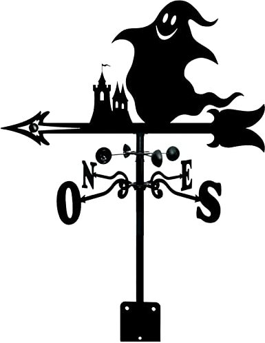 EICOFF Veleta de Metal Retro Veleta en Forma de Fantasma Veleta de Viento Retro clásica Aplicar al Techo del Garaje Granero Jardín Decorar Indicador de dirección del Viento de Uso fácil