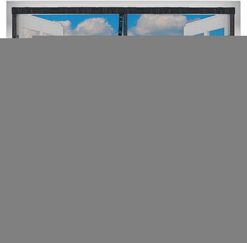 Magnétique Moustiquaire de Fenetre 130x130 cm, Mailles Ultra Fines Rideau Fenetre Anti Insectes Mouche Moustique, Fermeture Automatique, Installation Facile Sans Perçage Noir Version-Améliorée