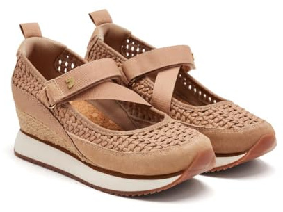 Zapatillas Abiertas Piel CUÑA Rafia Belmont