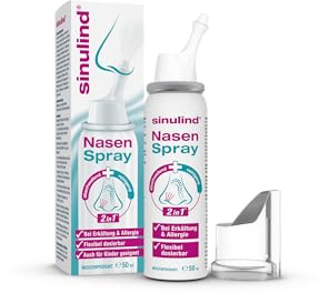 sinulind Nasenspray 2 in 1 | 50 ml |Mit 100% natürlicher hypertoner Meerwasserlösung |Zur täglichen Reinigung und Befeuchtung der Nase oder bei den ersten Erkältungssymptomen|ohne Konservierungsstoffe