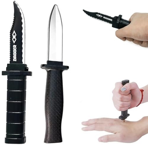 COYUN 2 coltelli da trucco scomparsi, lama retrattile, per bambini, adulti, in stile classico