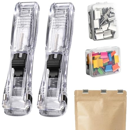 Heavy Duty Stapler, Ergonomic Binder Clamp, Paper Clip Dispenser with Push Mechanism, Office Stationery Tool, Desktop Stapler with Smooth Action, Stapling Set for Teachers Students