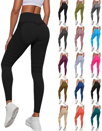 Compression Leggings Women Lipedema 3D Anti Cellulite Leggings High Waist Tummy Control Bum Scrunch Butt Lifting Leggings, Opaque Seamless Gym Yoga Pants