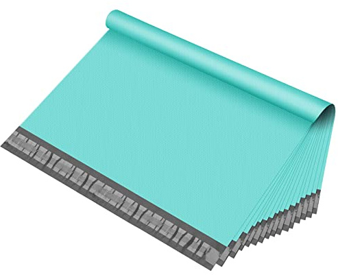 Fuxury Large Poly Mailers 24x24 Inch 50Pcs Shipping Bags for Clothing Embossed Dots Design Shipping Envelopes Waterproof Mailing Envelope Self Seal Mailers Poly Bags Durable Package Bag Teal
