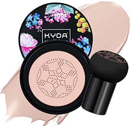 Freeorr Mushroom Head Air Cushion Foundation, Concealer Nude Make-up Feuchtigkeitsspendende Aufhellung CC Flüssige Grundierung, Gleichmäßige Hautfarbe Make-up-Grundierung-Natürlich