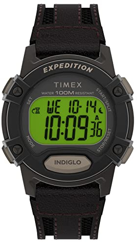 Timex Montre numérique pour Homme Expedition CAT5 41 mm, Marron/Marron/Noir, Size 41, Sangle