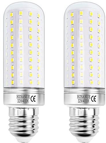 HZSANUE E27 LED Mais Lampen 32W, 4000K Neutralweiß, 3600Lm, Edison Schraube Leuchtmittel, 240W Glühlampen Äquivalent,Nicht Dimmbar, 2er-Pack