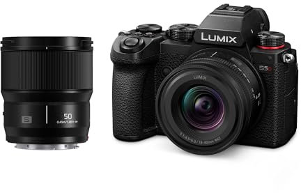 Panasonic Lumix S5D, Full Frame Mirrorless Camera Body, with S-R1840E 18-40mm & S-S50ME 50mm lenses, 24.2MP, 4K 60P Recording, Live View Finder, Free Angle Monitor, Wi-Fi, Bluetooth, Black