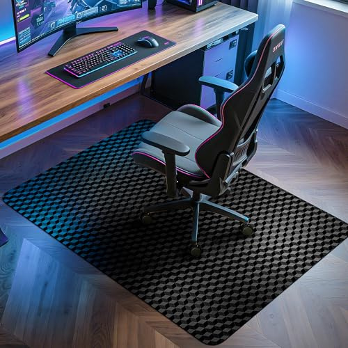BesWin Office Chair Mat for Hard Floors, 76x122cm Heavy Duty Computer Desk Chair Mats for Hardwood Floor, Anti-Slip Under Chair Floor Protector Mat for Home Office, Gaming - Black