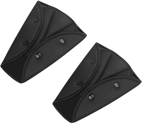2 Piezas Ajustador de Cinturón de Seguridad de Coches Funda, para niños y adulto de Cinturón de Seguridad de Triángulo, Proteja los hombros, el cuello y el abdomen de niños y adultos(negro)