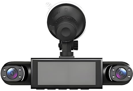 Cámara de Tablero de 4 Canales: grabadora Frontal y Trasera, monitoreo de Punto Ciego con Video 1080P, Lente de visión Amplia de cámara de Marcha atrás, Dispositivo de vigilancia de vehículos