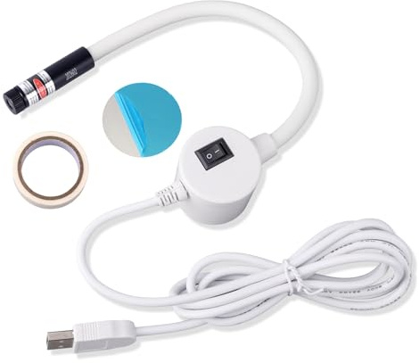 BTFO Magnetic Positioning Quilting Light, Red One-Line Guide Light for Straight Stitching Adjustable Hands-Free Sewing Aid Precision Quilting Tool for Straight Stitching Embroidery & Patchwork