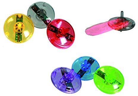 Out of the Blue Kreisel mit LED, mit Knopf, 4cm, Mitgebsel z. Kindergeburtstag