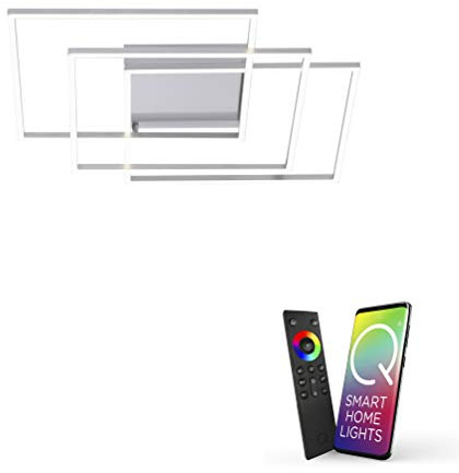 Paul Neuhaus, Q-Inigo, LED Deckenleuchte, 3-flammig, Smart Home, Alexa fähig, Wandleuchte, dimmbar mit Fernbedienung, CCT-Farbtemperatur einstellbar, quadratisch…