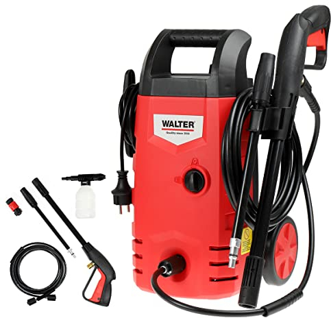 WALTER Hochdruckreiniger 230 V 1400 W (5m Hochdruckschlauch, Sprühpistole, Bajonett-Schnellverschluss)