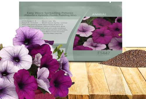 Outsidepride Plumb Pudding Mix Easy Wave Petunia Seeds - 30 Pcs. Annual, Compact & Spreading Flower Seeds for Planting Low Growing Vibrant Blooms, Ideal for Garden Beds, Baskets & Container Displays