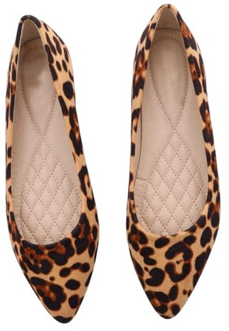 della Stampa del Leopardo Scarpe Piane di Balletto delle Donne Classiche A Punta Basso Muli Confortevole Scarpe da Festa di Nozze