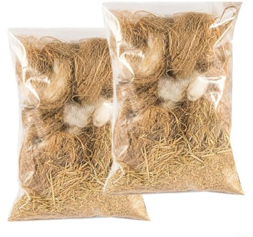Pack de matériau de nidification confortable pour oiseaux en jute, soie, paille, coton, mélange d'agave Sisalana, adapté à la construction de nids