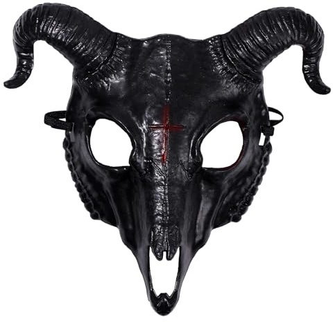 Oidea Gothic Skull Goat Head Mask: Ram Horns Animal Mask for Cosplay, Halloween, Carnival